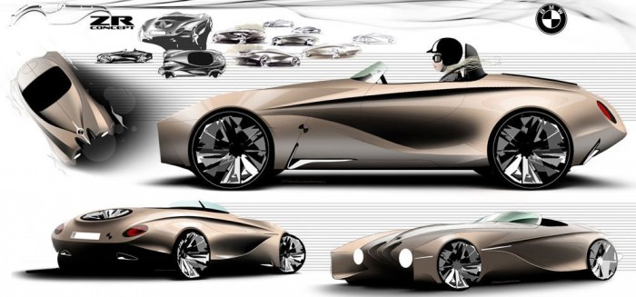 Magyar tehetség tervezi a jövő Volkswagenjeit 9 | Vezess BMW Concept ZR, a müncheni gyakorlat alatt 2010-ben készült projekt. Ez egy sportos roadster, amely kisebb, mint a Z4 és a 2011-ben 75 éves BMW 328 ihlette. Élő feladat volt, viszont a főnökség végül úgy döntött, hogy inkább a Connected Drive nevű koncepciót faragja át, így született meg a 328 Hommage Concept