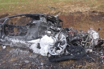 Elégett a Lamborghini, és majdnem az utasok is