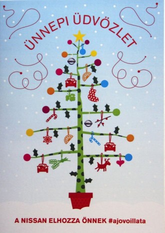 Nissan képeslap, melléklettel