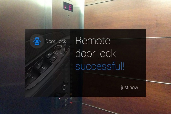 Visszaigazoló üzenet a Genesis szedántól, miközben a konyhában matatunk.