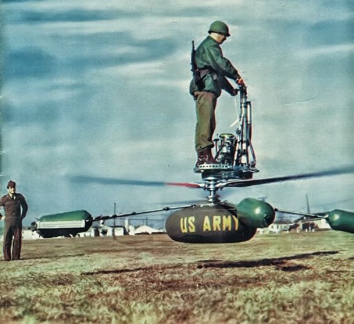 Top 10 – A legfurcsább repülő tárgyak 9 De Lackner HZ-1 Aerocycle - Avagy az egyszemélyes helikopter. Az ötvenes években a tervezők jó ötletnek tartották a gyalogságot önálló méhrajként az ellenségre szabadítani. A 206 kilogrammos össztömeggel repülésre képes gép maximális sebessége 120 km/óra volt, de elég ránézni, hogy lássuk, harctéren nem lenne életképes egy ilyen lebegő húsdaráló.