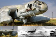 Bartini Beriev VVA-14 - A hidegháború gyermeke ez a szovjet, vízről felszállni, illetve vízre landolni képes katonai repülő. Formája alapján csont nélkül elférne bármelyik XXX. században játszódó sci-fi filmben. Az 1972-ben épült gép célja az ellenséges tengeralattjárók elpusztítása lett volna, hatótávja 2450 km, maximális sebessége 760 km/óra volt. A két megépült prototípus meglévő darabja a képen látható állapotban áll az orosz légierő múzeumában.