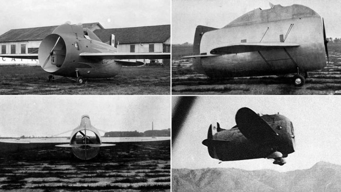 Top 10 – A legfurcsább repülő tárgyak 4 Stipa-Caproni - Olasz kísérleti repülő. Különlegességét hordó alakú törzse adta, itt található a 120 lóerős motor és a légcsavarok is. A 130 km/órás végsebességre képes gép nagyon csendes volt, Domenico Antonini repült vele először 1932-ben. Bár stabilan repült a pilóták szerint,de nem volt érezhetően jobb a hagyományos gépeknél, így a további fejlesztést felfüggesztették.