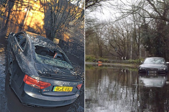 Derékig vízben hagytak egy 25 milliós Audit 8