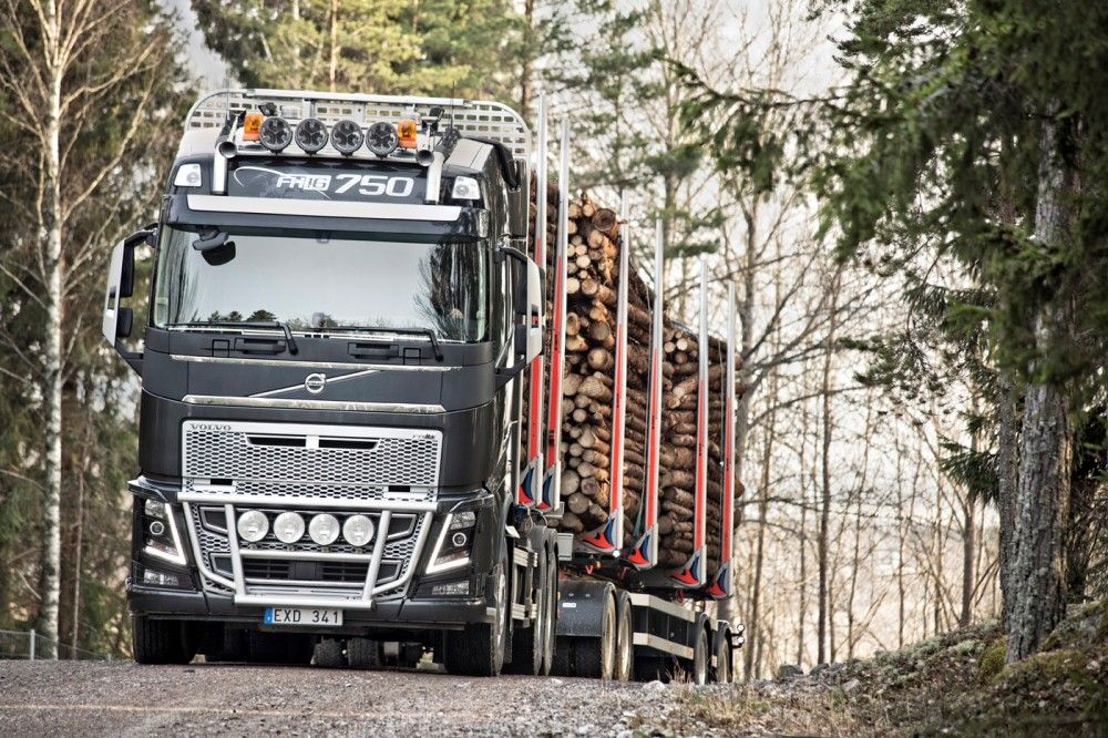 A Volvo FH16 kiválóan alkalmas a nehéz rönkök szállítására