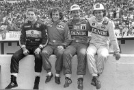 A nagy generáció: Senna, Prost, Mansell, Piquet (1986, Portugál Nagydíj) Fotó: Europress