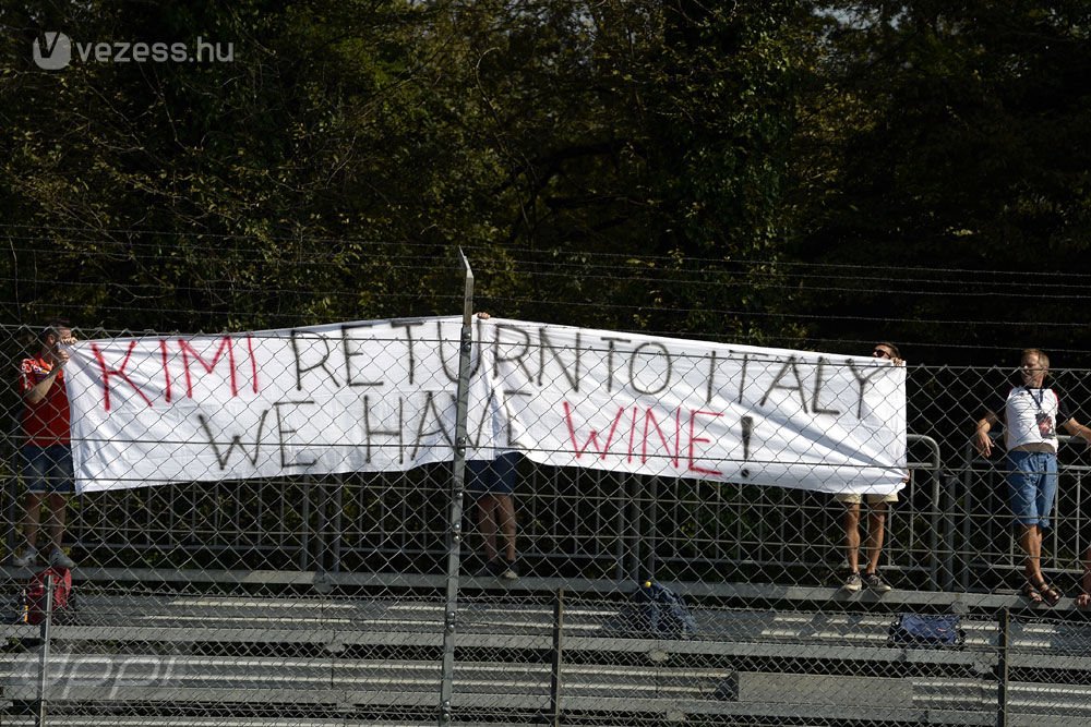 Kimi, gyere vissza Olaszországba, van borunk! - így üzennek Monzában a szurkolók