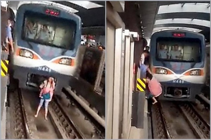 Terhes nő esett a metró elé 3