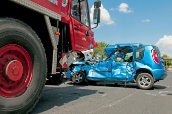 A nap képe: tűzoltóautó karambolozott Győrben