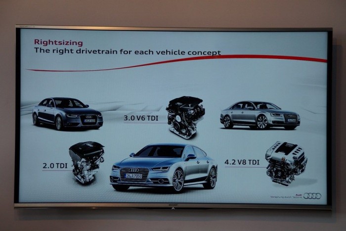 Vezettük a dízelmotorok jövőjét 2 A Mazdához hasonlóan az Audi is befejezte a feltétlen motorméret-csökkentést. Mivel nem ment bele a versenybe ész nélkül, most azzal büszkélkedhet, hogy övé az egyetlen személyautó V8-as dízellel a piacon