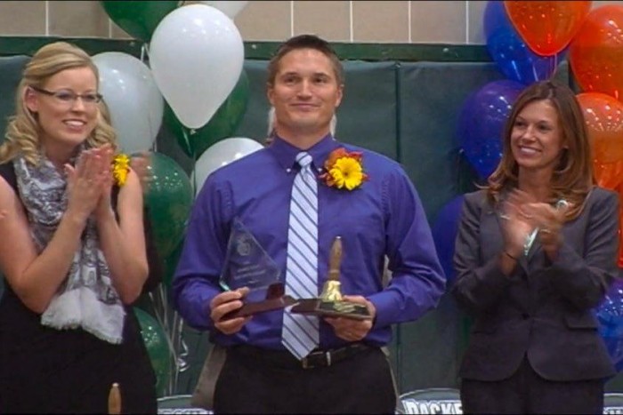 Aaron Knodel a 2014. Év Tanára díj átadásakor