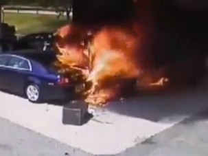 Lángoló benzinkúton mentett életet a rendőr