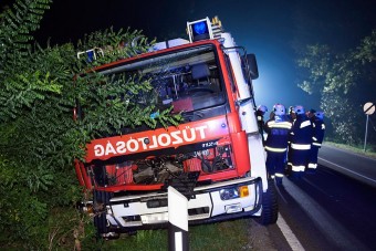 A nap képe - szarvassal ütközött egy tűzoltóautó