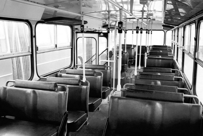 A BKV Ikarus 190-esének belső tere 