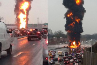 Tartálykocsi robbant fel az autópályán