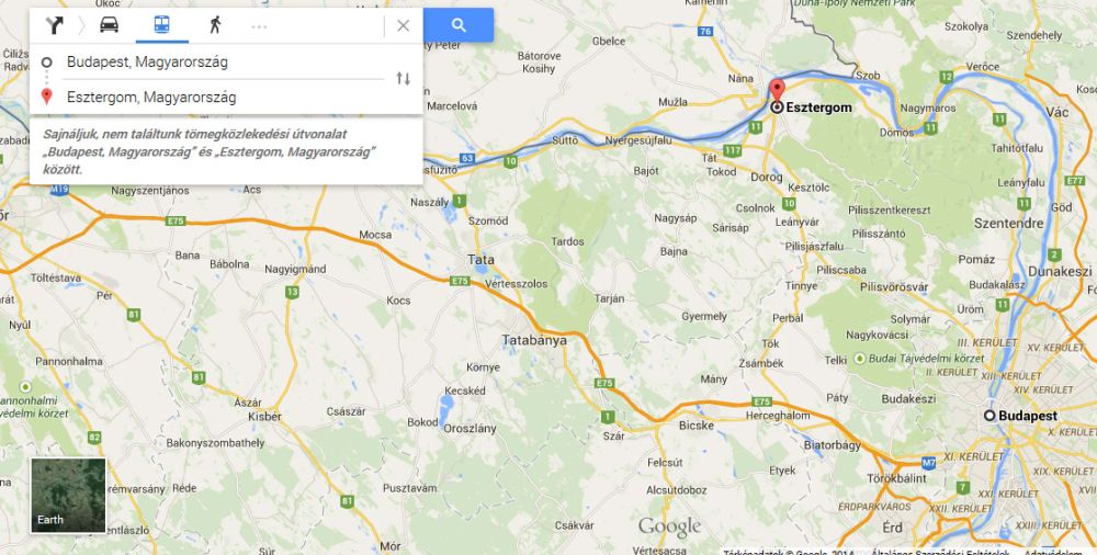 Amikor a Google tanácstalan. Elég felülni a sárga buszra Esztergom felé