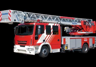 Létrának álcázott daru a katasztrófavédőknek