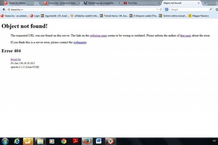 Így néz ki a Magyar Közút angol (és német) nyelvű oldala, a címlapról kattintva