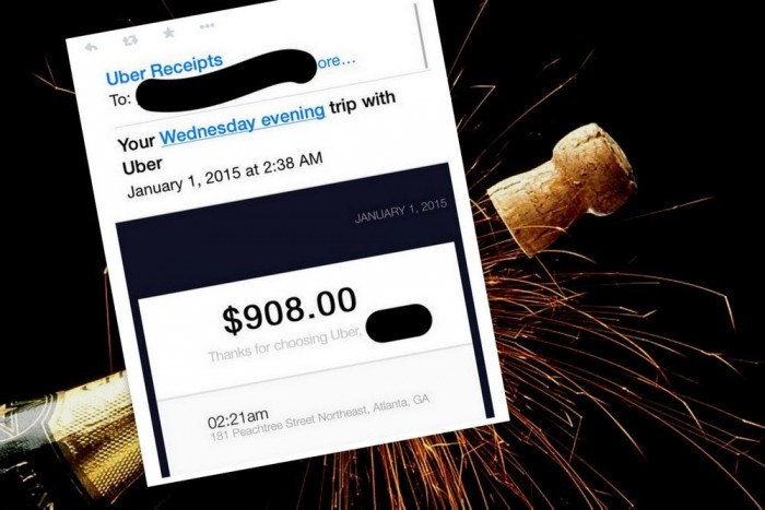 Negyedmilliós számla: ezért ne ülj részegen taxiba 4 | Vezess Boldog újévet, Ön kért autót? Íme a hősünk okostelefonjára küldött Uber-számla.