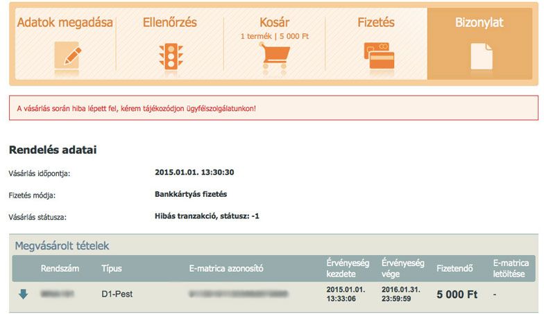 Hiba lépett fel a vásárlás során - írja a rendszer. Nevetséges ez az egész úgy, ahogy van