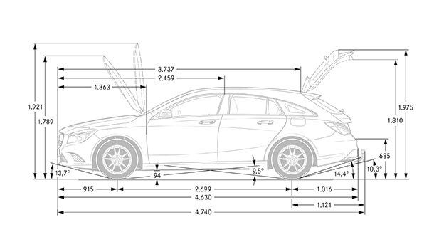 A CLS Shooting Brake méretei