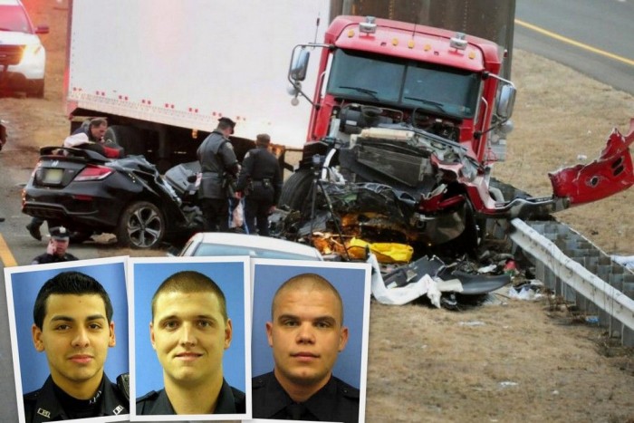 Kamionnal ütköztek a tivornyázó rendőrök