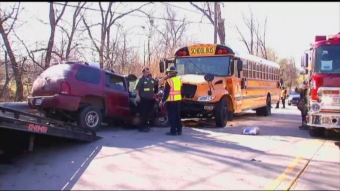 Megrázó felvétel egy iskolabusz balesetéről