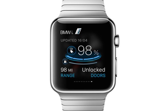 A napokban debütáló Apple Watch okosórára telepíthető BMW i Remote alkalmazás az elektromos BMW-k több funkciójához is hozzáférést biztosít.