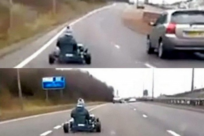 Elmebeteg: autópályán gokartozott