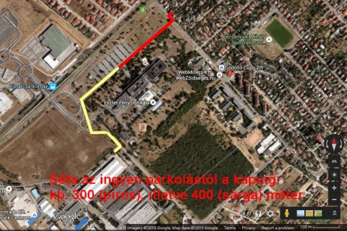Aki ingyen akar parkolni, 3-400 méter extra sétával fizet. Egészségesen nem is probléma, csak hát ez egy kórház