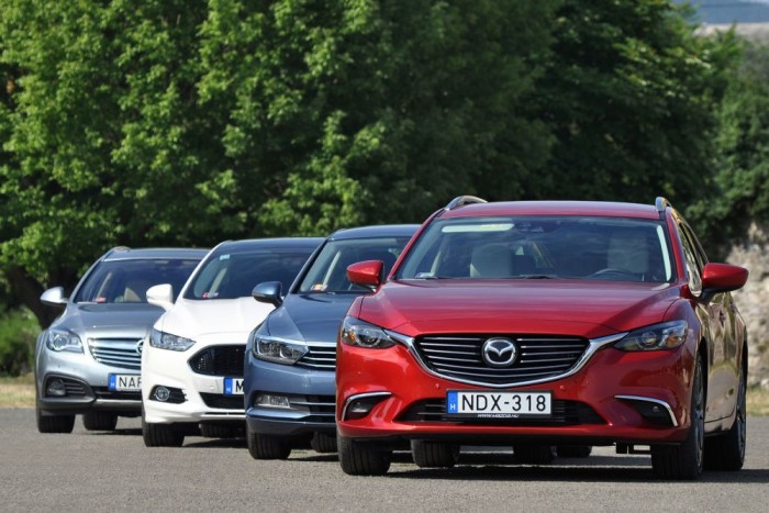 Vezethetőségben a Mazda6 a legjobb a négy közül, második az Opel 