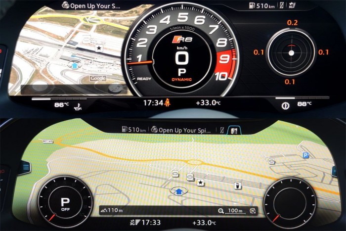 Többféle képet mutathat az R8digitális műszerfala 