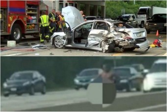 Meztelen autós okozott tömegkarambolt