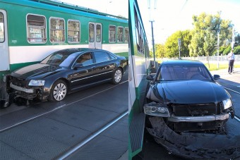 Ledarált egy autót a HÉV