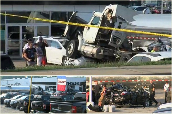 Két tucat autót tört ropira egy tartálykocsi