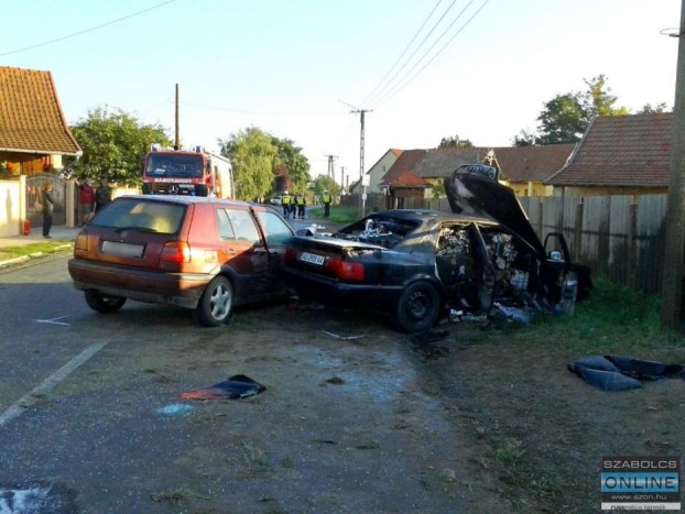 9 sérült Szabolcsban, a csempész-Audi lángra lobbant 5