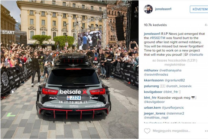 Ellopták, majd porrá égett az 1000 lóerős Audi 6