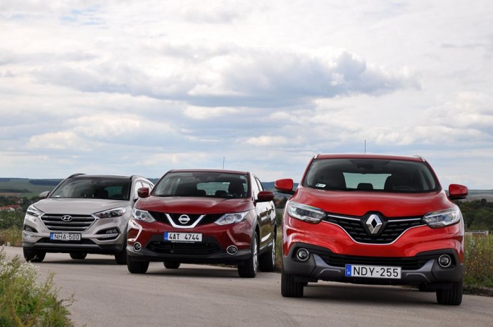 Teszt: Hyundai Tucson 1,6 T-GDi-Nissan Qashqai 1,2 DIG-T-Renault Kadjar 1,2 TCe 7 9,1 mp alatt gyorsul 100-ra a Hyundai a hétfokozatú duplakuplungos automatával, 177 lóerővel végsebessége 201 km/ó. A Qashqai két adata 10,9 mp és 185 km/ó, a Renault gyorsulása 10,1 mp, végsebessége 192 km/ó