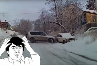 Csúszik a nehéz Toyota, ki tudja, hol áll meg