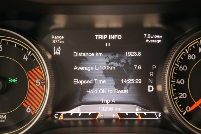 Nagyon menő a világtérkép a tripcomputer adatai alatt