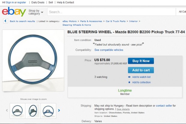 Ennyiért egy öreg, kirepedezett, bár szépen lefestett kormányt nem vettem meg