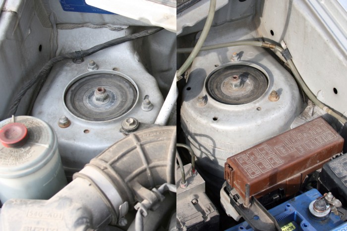 Korróziómentesek a rugótornyok, ezt nagyon meg kell nézni hasonló korú japán autókon