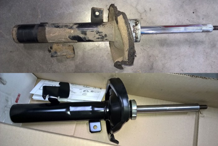 Mennyi pénzt visz el egy használt autó? 10 | Vezess Fent a régi, alul a 202 000 km után kicserélt lengéscsillapító. Menet közben is érezni a különbséget