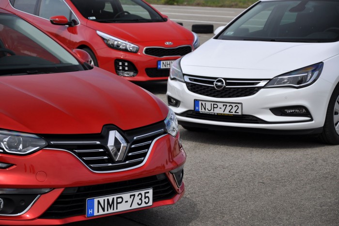 Kis különbséggel az Astra megelőzte a Mégane-t, soakt fogyasztó motorja miatt a Kia a harmadik