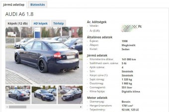 Lóképű Audi eladó, pici ízlésficammal