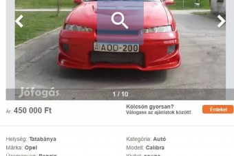 Fullextrás, arcban ideges Opel eladó