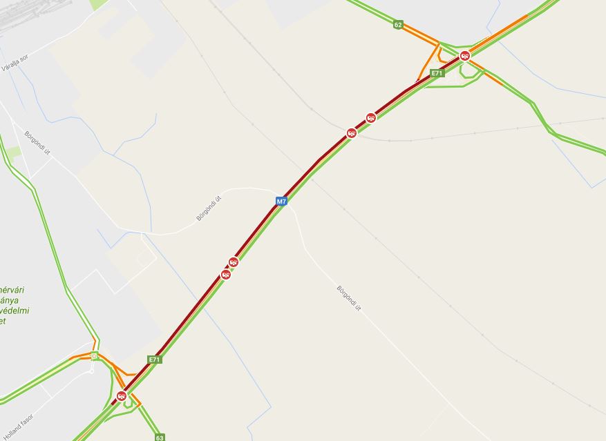 Baleset az M7-esen, sávok lezárva, nagy a dugó 1 | Vezess m7
