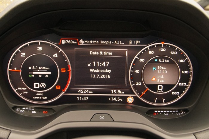 Mindentudó kis szabadidő-autó, Audi-minőségben 7 Hagyományos nézetben a műszerblokk