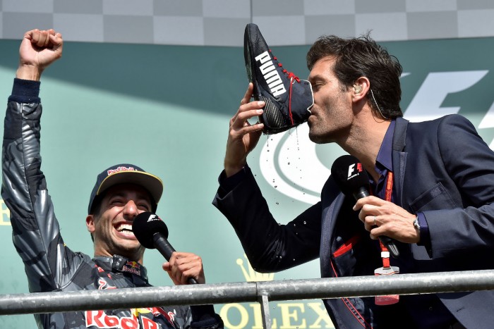 F1: Webbernek nem ízlett a cipős pezsgő