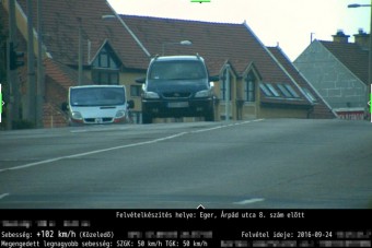 50 helyett 102-vel száguldozott Egerben